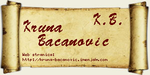 Kruna Bacanović vizit kartica
